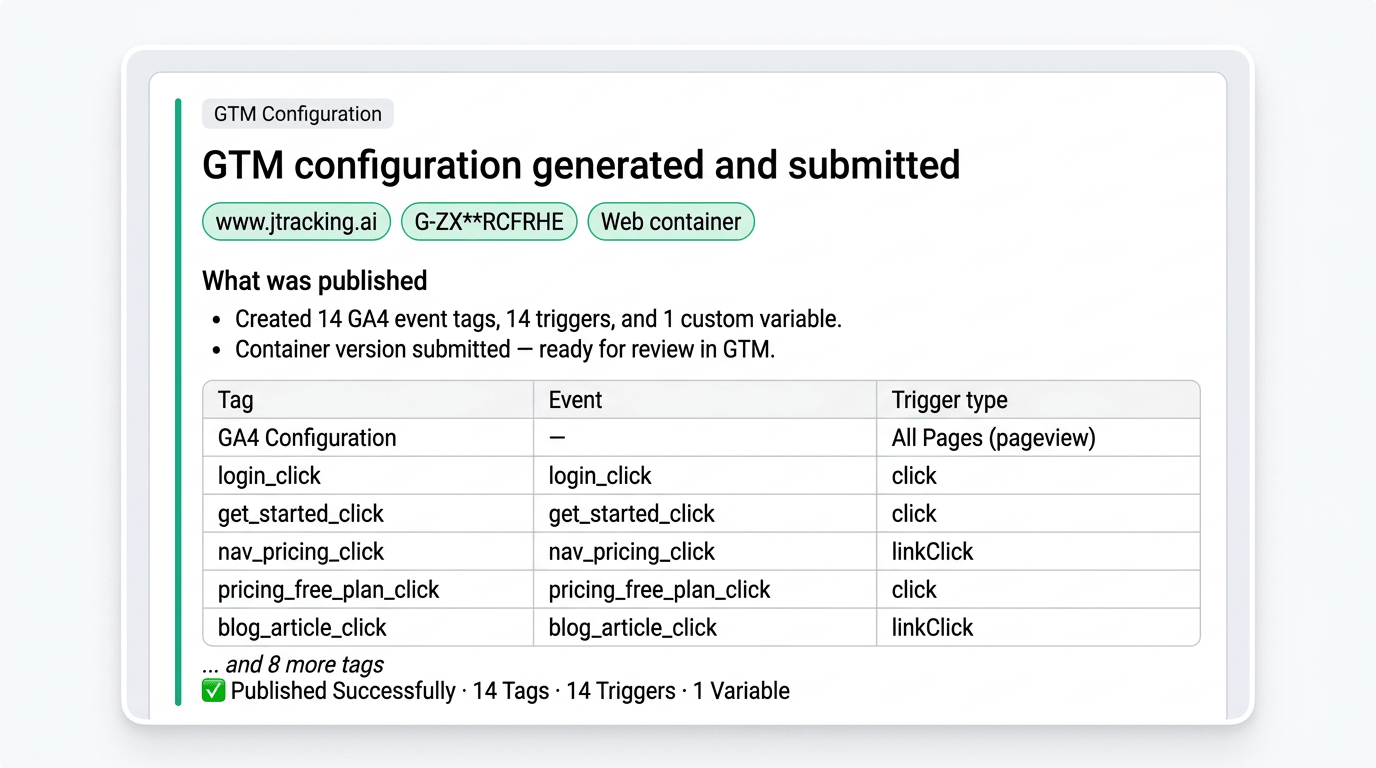 Placeholder for JTracking Skills product UI — GTM configuration and deploy